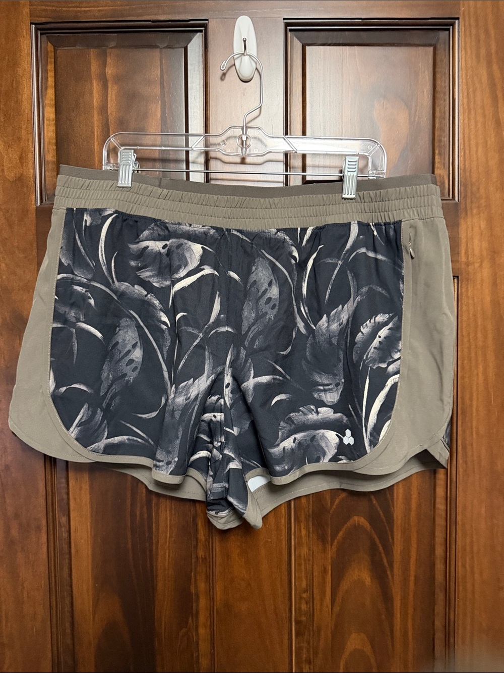 tek gear Olive and Black Floral Athletic Shorts